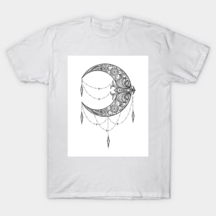 Crescent Moon  Zentangle Style T-Shirt